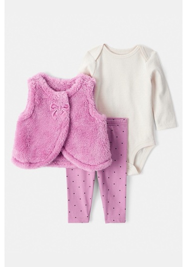 Kız Bebek Yelekli Set Ctr-1t751610 Mor
