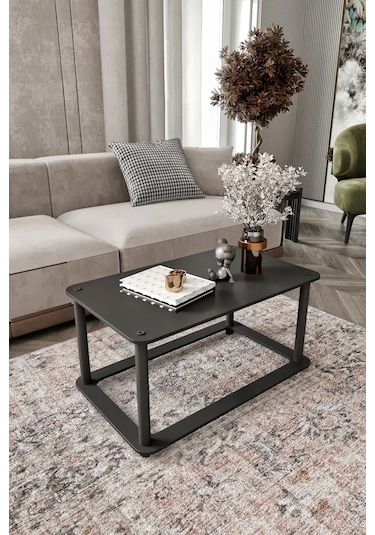 Hole Dikdörtgen Orta Sehpa Siyah Siyah