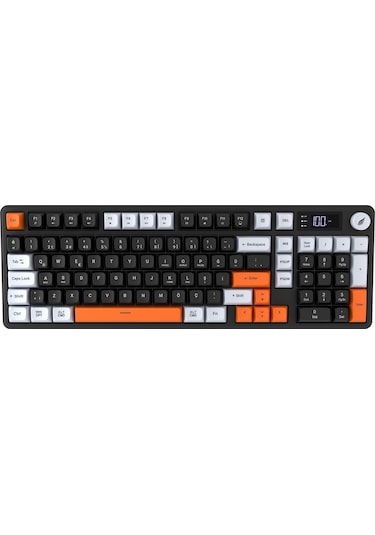 Hawk Gaming Hk258 Membrane Lcd Rgb Kablosuz/bluetooth Siyah Turuncu Full Türkçe Gaming Klavye