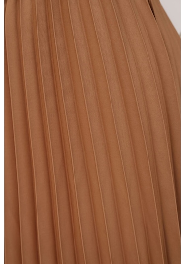 Lodmela Beli Lastikli Piliseli Etek 6017-taba Taba