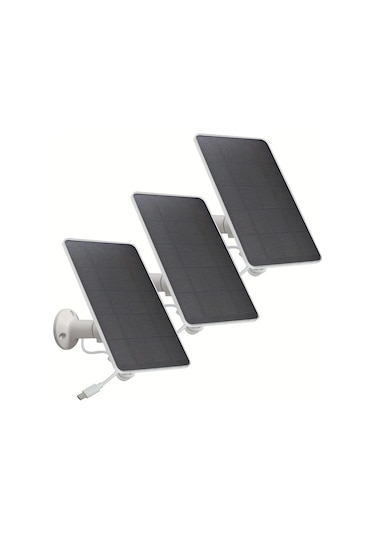 Xuweiwei Taşınabilir Güneş Şarj Paneli Kiti 3 Parça Beyaz Dış Mekan Kamera Fan Usb Type C Uyumlu