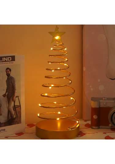 Mufunye Demir Spiral Yıldız Şekilli Noel Dekorasyon Lambası, Islak Beyaz Işık, Oda Aydınlatma Ve Zırhlı Vitrin Aletleri Pil Dahil Değil Diğer