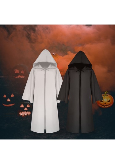 Cadılar Bayramı Kapşonlu Pelerin Unisex Çocuklar Çocuk Siyah