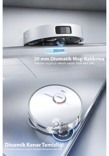 Jonr T5 Pro Gen 2 15.000pa Robot Süpürge Ve Paspas Beyaz