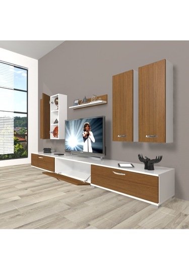 Decoraktiv Eko 8d Slm Tv Ünitesi Tv Sehpası Beyaz - Ceviz