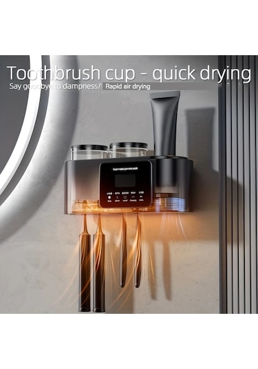 Maxaccess Beyaz Kablosuz Şarjlı Usb Diş Fırçası Kurutucu Askılık Ağız Bakım Seti Beyaz