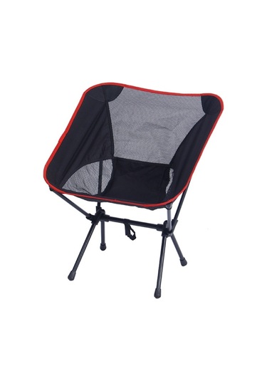 Küçük Açık Kamp Eğlence Plajı Portatif Katlanır Sandalye Lacivert Kırmızı