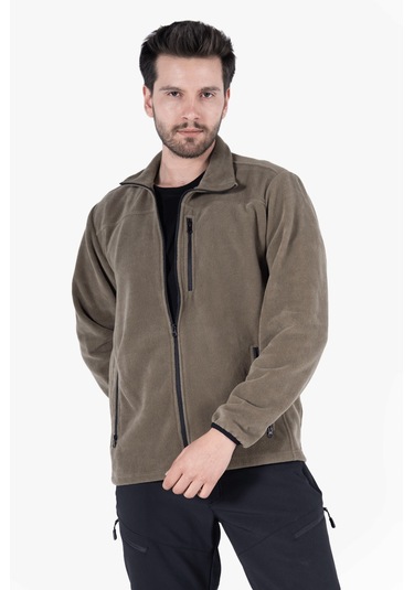 Polar Ceket Tam Fermuarlı 3 Cepli Haki