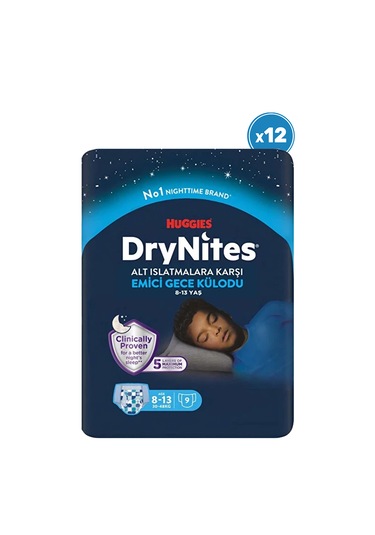 Huggies Drynites Gece Külodu Erkek 8-13 Yaş 12 Paket 108 Adet