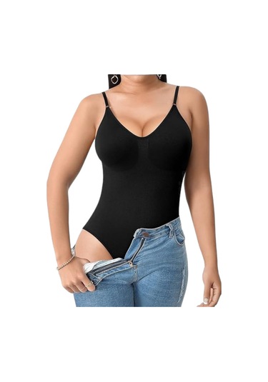 Mood Agenda Kadın İnce Askılı Çıtçıtlı Slip Body Korse Siyah