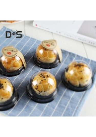 Novahub Siyah Süper Rüzgar 50 Adet Kek Kabı Tek Kullanımlık Gıda Sınıfı Plastik Tek Bölme Kek Taşıyıcı Düğün/tatil Kutusu Siyah