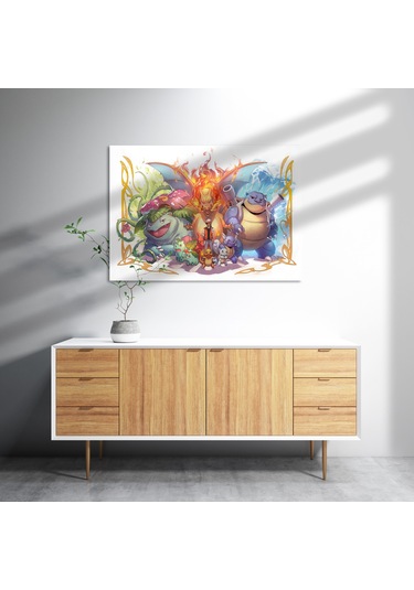 Cakasepetim Pokemon Karekterler Ahşap Mdf Tablo