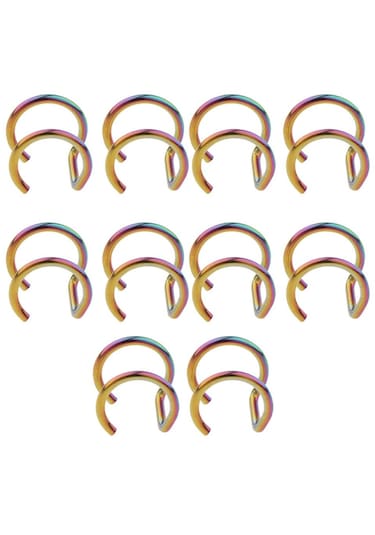 Homyl 10 Parça Paslanmaz Çelik Klipsli Kulak Döngü Renkli Çok Renkli