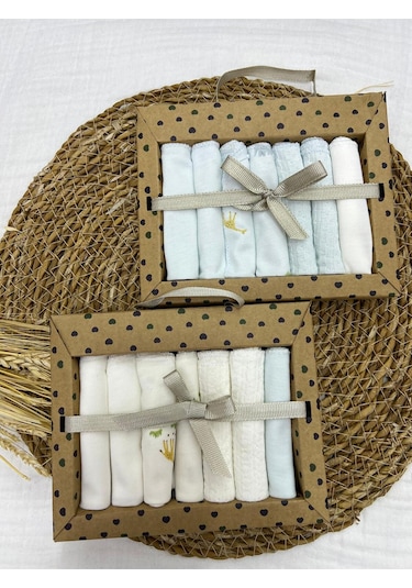 Desenli Penye Bebek Ağız Mendili 7'li 2 Paket 2025 Mö060