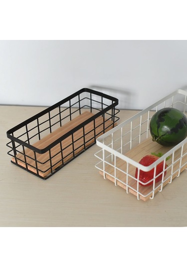 Youmex Duvar Takılan Demir Sanat Depolama Sepeti - Geniş 29x13x10 Cm, Çeşitli Eşyaları Düzenle, Ev Ve Ofis İçin Dayanıklı Tasarım Beyaz, Taşsız