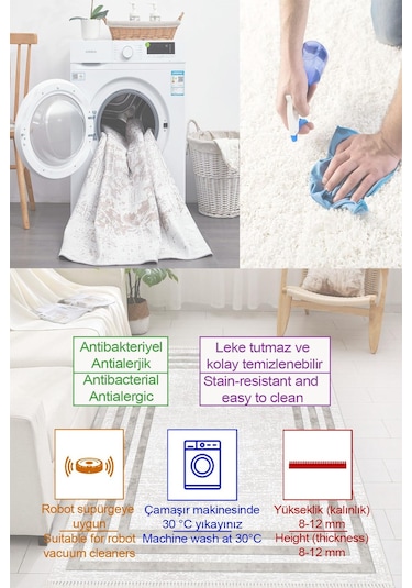 Dijital Baskılı Dekoratif Kaymaz Taban Yıkanabilir Halı Best Kıtchen Desenli Utfak Halısı Yolluk Salon Halısı