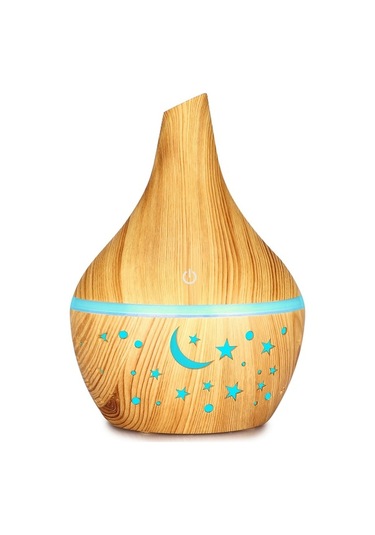 Moly 7 Renkli Led Aromaterapi Dağıtıcı, 300ml, Usb Şarjlı, Yumuşak Ahşap Desenli, Düşük Gürültülü