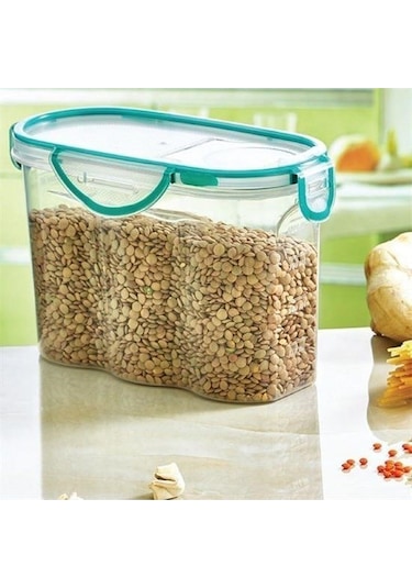 Kilitli Kapaklı Contalı Hava,su Sıvı Geçirmez 1,7 Litre Erzak Saklama Kabı-sa585 Şeffaf
