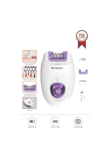 Torima Tep-01 Beyaz 2in1 Şarjlı Tüm Vücut Epilatör
