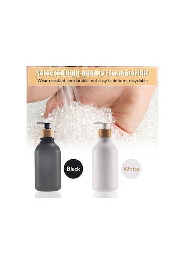 12 Adet Siyah Sticker-sabunluk Buzlu Doldurulabilir Şampuan Pompası Şişe Sabun Losyon Kabı Sabun Pompası El Yıkama Banyo Aksesuarları Setleri