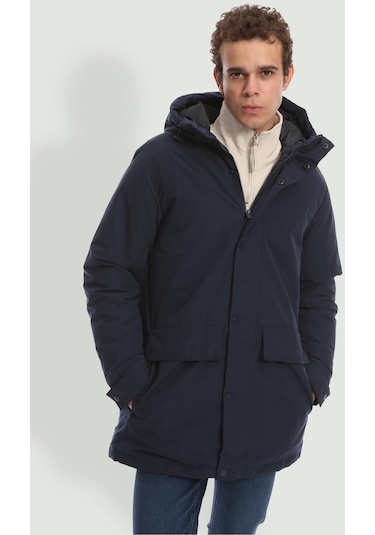 Jack & Jones Fonksiyonel Cepli Kapüsonlu Parka- Champ 12236015 Navy Blazer Siyah