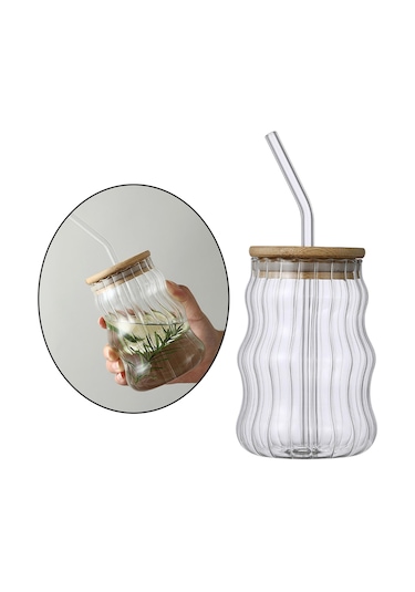 Suntek Milkshake Beer Için Cam Kavanoz Drinkware Temizle A A