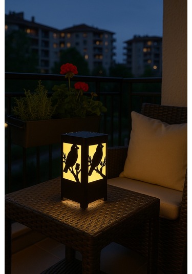 Kuş Figürlü Kablolu Metal Gece Lambası Doğa Temalı Dekoratif Led Masa Lambası Kuş