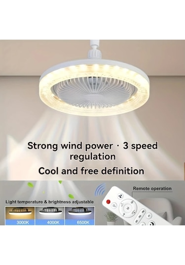 Xuweiwei Xbate 10 İnç E26 E27 Akıllı Soket Fan Işığı Bej Kristal E27 Uzaktan Kumandalı 17 Mod 3 Renk 3 Hız Evrensel Bağlantı Aromaterapi