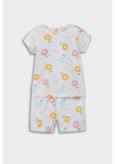Defacto Kız Bebek Pijama Takımı Çiçek Desenli Kısa Kollu Penye Üst Beli Lastikli Şort E9694a525smwt47 Beyaz Defacto Kız Bebek Pijama Takımı Çiçek Desenli Kısa Kollu Penye Üst Beli Lastikli Şort E9694a525smwt47 Beyaz