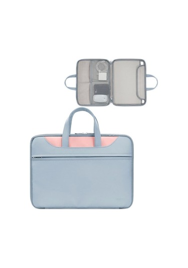 Baona Bn-q006 Pu Deri Dizüstü Bilgisayar Çantası 13.3 İnç 13.3 İnch Sky Blue+pink MAVİ