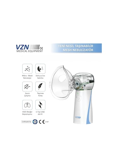 Vzn Ltn200 Yeni Nesil Kademeli Ultra Sessiz Şarjlı Mesh Nebulizatör
