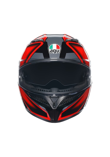 Agv K3 Compound Black Red Kapalı Kask