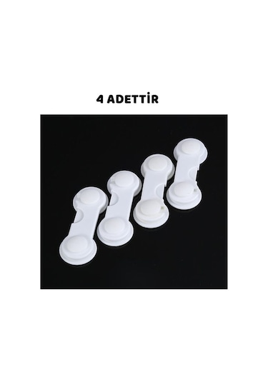 Agubugu Baby Beyaz Dolap Kilidi - 4 Adet Beyaz