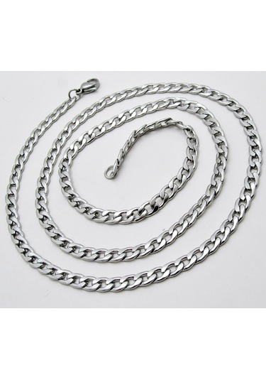 Gurmet Erkek Çelik Zincir Kolye Ince 4 Mm 56 Cm Eck06