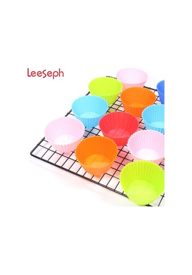 Pişirme Gerekli 24 Paket Yuvarlak Şekilli Silikon Kek Kalıbı Muffin Bardak Sabun Kalıp Puding Jöle Kalıpları