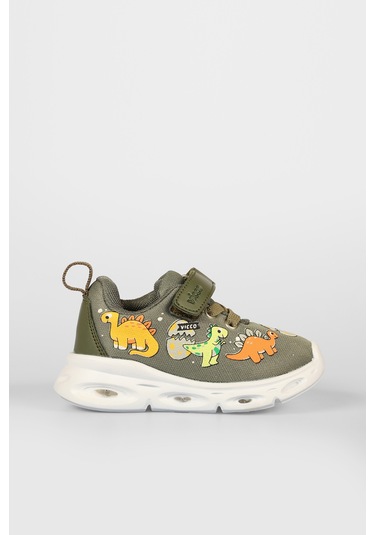 Vicco Dino Işıklı Erkek Okul Öncesi Haki Spor Ayakkabı Haki