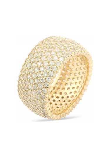 Gümüş 7 Sıra Altın Kaplama Tamtur Bayan Yüzük (77925283)