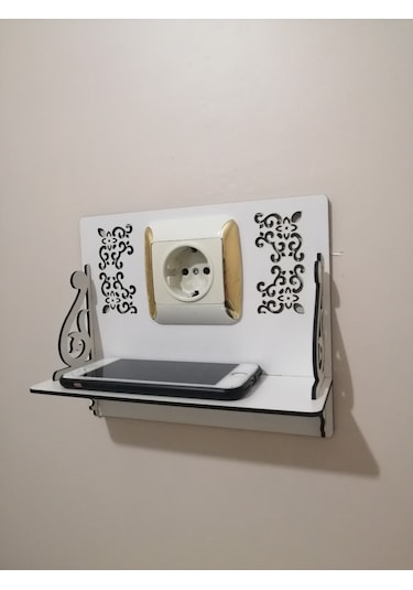 Ahşap Priz Telefon Tutucu