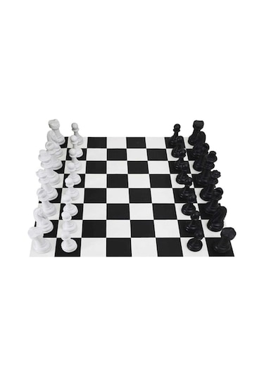 Bahçe Satrancı Taşları Küçük Şah Boyu: 45 Cm Beyaz