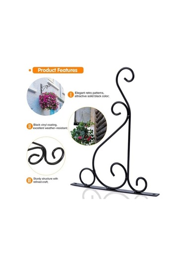 Pazly 2 Adet Siyah Açık Hava Asma Kancası - Bitki Kuş Yemliği Fener Rüzgar Çanları İçin