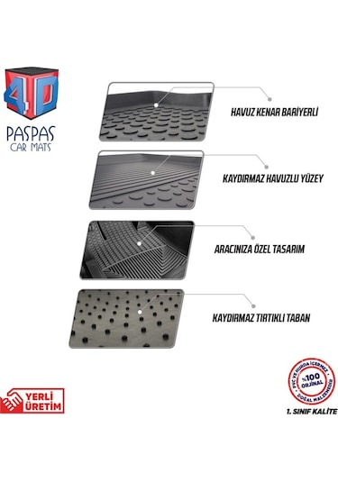 VW BORA 4D SİYAH 2011-2015HAVUZLU PASPAS