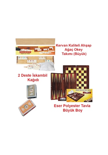 Özel Oyun Seti Okey Takımı + Tavla + Iskambil