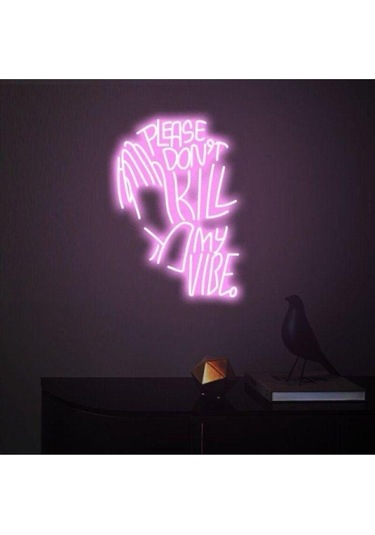 Twins Led Please Don't Kill My Vibe. Yazılı Ve Şekilli Neon Tabela Pembe Model:model:27593366 Pembe