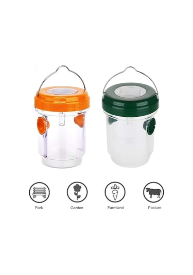 Lemestar Dış Mekan Güneş Enerjili Arı Tuzağı - Bahçe Çimenliği İçin Ip44 Su Geçirmez, Uv Işık Ve Çift Giriş Tüneli - Turuncu 4'lü Paket