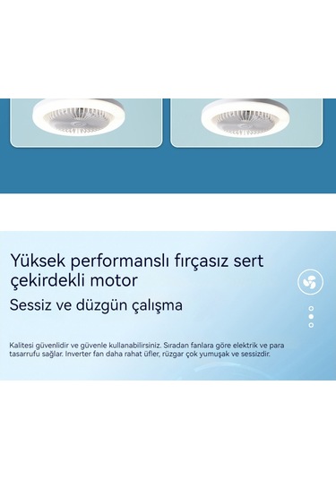 Led Tavan Vantilatörü Işık Yatak Odası Oturma Odası Tavan Vantila Diğer
