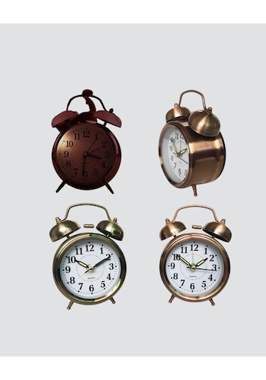 Northcity Retro Tarz Bronz Dekoratif Masa Saati Yüksek Sesli Alarm