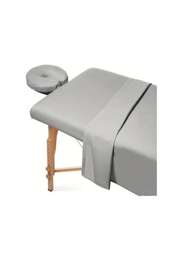 Fochsia Beyaz 3 Parça Masaj Yatağı Nevresim Takımı Yüz Örtüsü Çarşaf Ve Yastık Kılıfı Spa Kuaför Altın