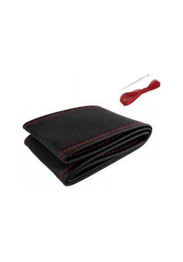 Deri Direksiyon Kılıfı Sarmalı Noktalı Kırmızı