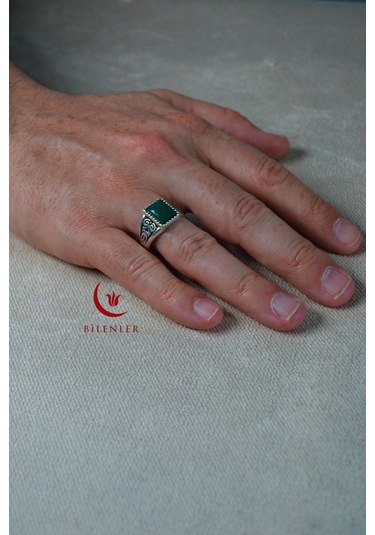 Erkek Taşlı Metal Yüzük Şık Tasarım 40'lı Kutu Gümüş