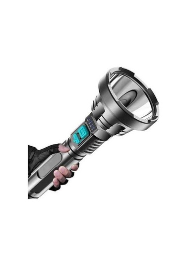 Maoyaya Güçlü Işık El Feneri, Usb Şarjlı Led, Uzun Menzilli Dış Aydınlatma Siyah Siyah